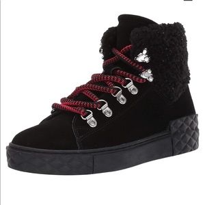 Marc Fisher Davie Black Boots with red laces